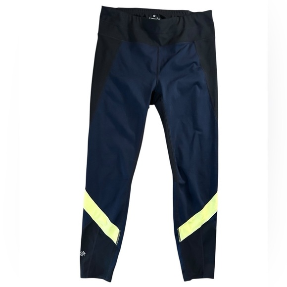 Athleta Colorblock Sonar 7/8 Tight Leggings Black Navy Womens Size Medium Sporty - Picture 9 of 9